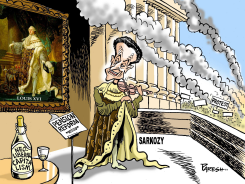 SARKOZY AND PROTESTS by Paresh Nath