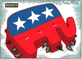 TEA PARTY BEDBUGS by Bob Englehart