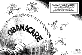 CORRIENDO SOBRE EL OBAMACARE by Nate Beeler