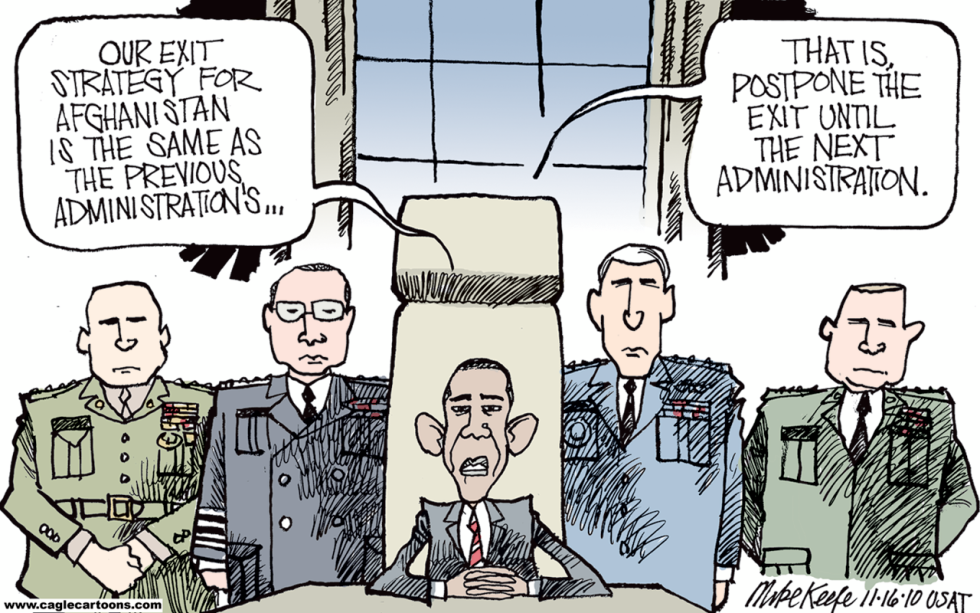  AFGHAN EXIT STRATEGY by Mike Keefe