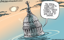 CLIMATE CHANGE HYSTERIA by Mike Keefe