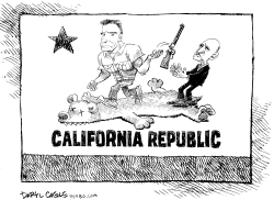 CALIFORNIA GOVERNOR HANDOFF by Daryl Cagle