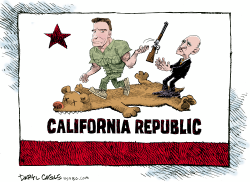 CALIFORNIA GOVERNOR HANDOFF  by Daryl Cagle