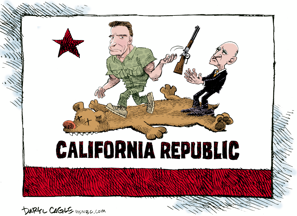  CALIFORNIA GOVERNOR HANDOFF  by Daryl Cagle