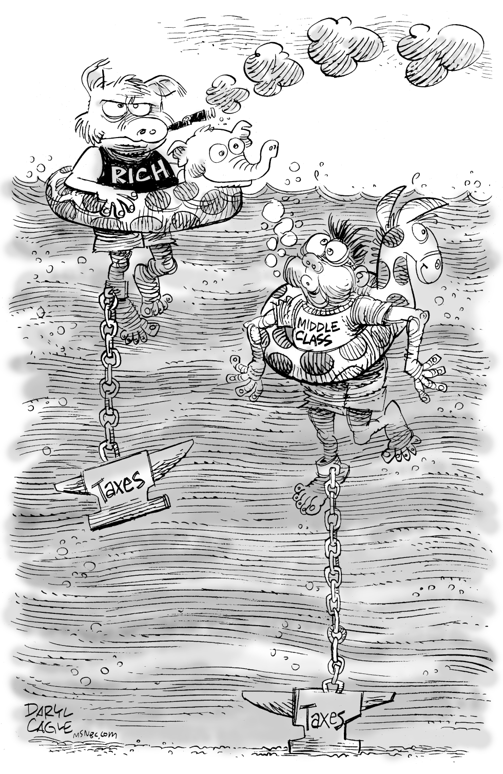  DROWNING TAX by Daryl Cagle