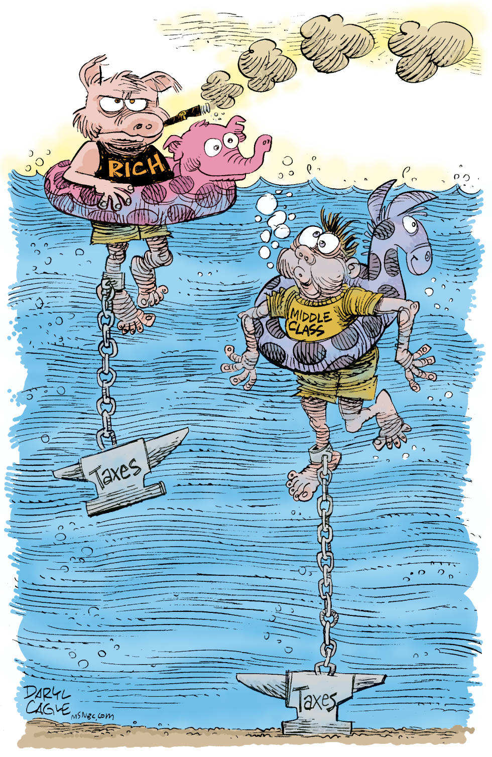  DROWNING TAX  by Daryl Cagle