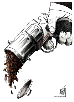 WIKILEAKS GUN by Angel Boligan