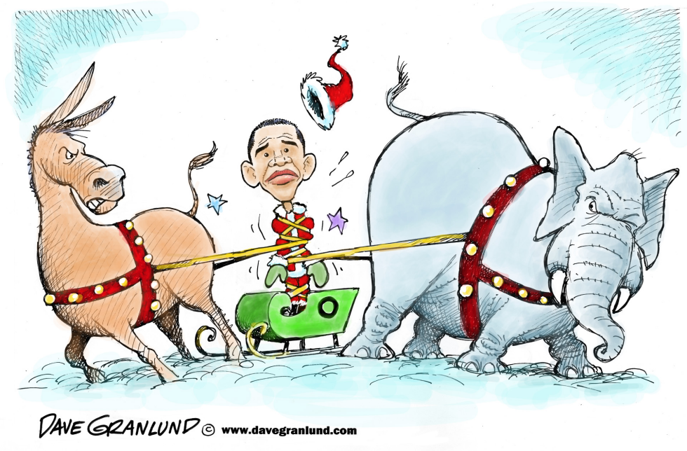  OBAMA PULLED LEFT AND RIGHT by Dave Granlund