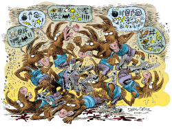 DEMOCRATS INFIGHTING  by Daryl Cagle