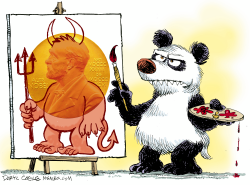 CHINA PAINTS THE NOBEL PEACE PRIZE by Daryl Cagle