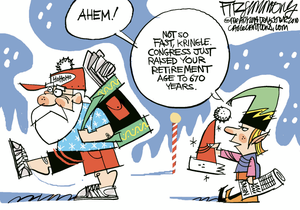  SANTA RETIREMENT AGE  by David Fitzsimmons