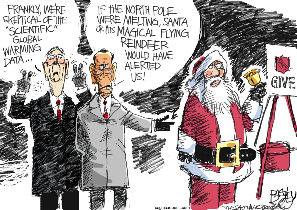  SANTA WARMING  by Pat Bagley