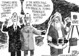 SANTA WARMING by Pat Bagley