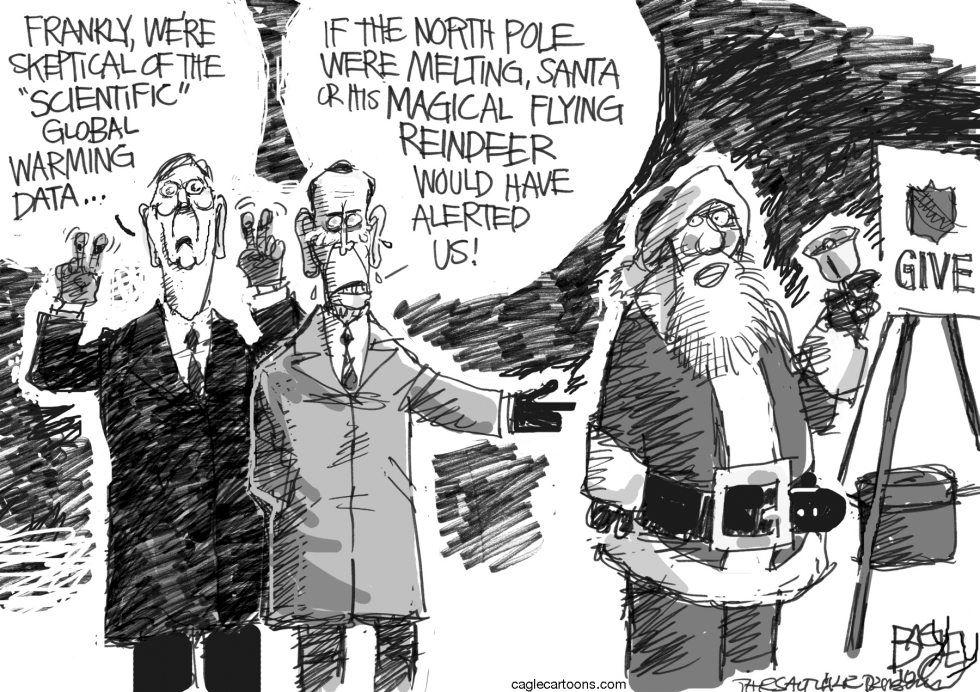  SANTA WARMING by Pat Bagley