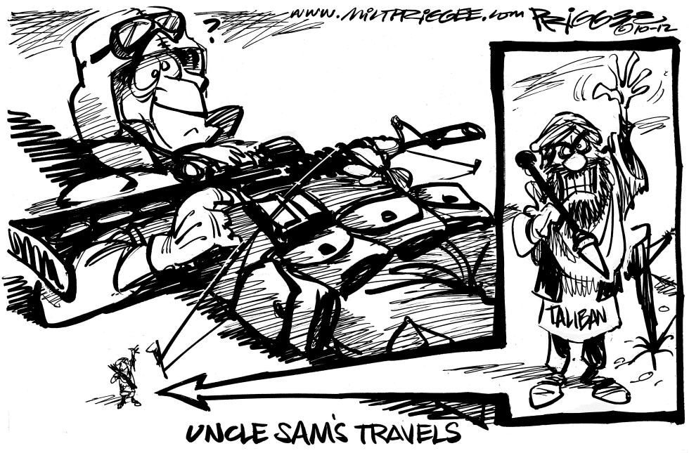  UNCLE SAM TRAVELS by Milt Priggee