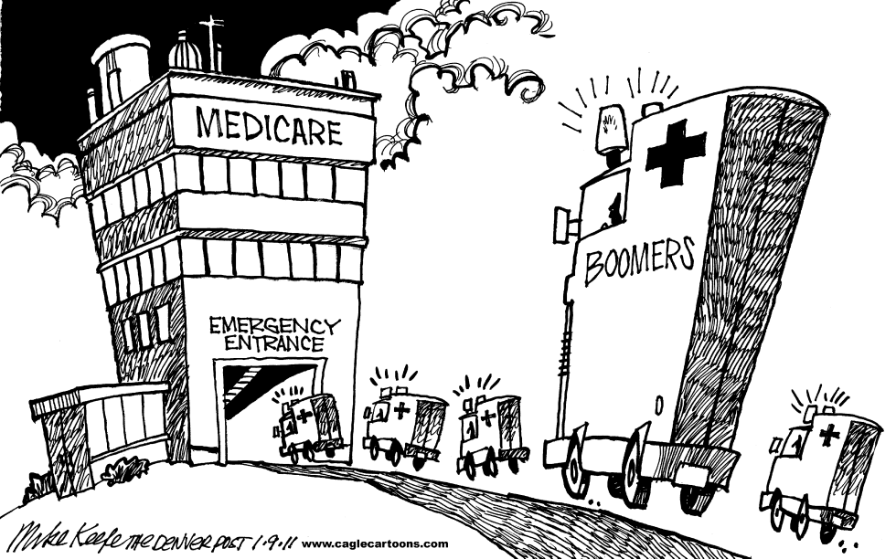  BOOMERS AND MEDICARE by Mike Keefe