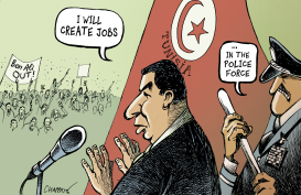 BEN ALI FACING ANGER IN TUNISIA by Patrick Chappatte