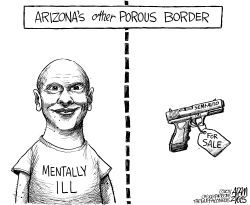 ARIZONAS OTHER POROUS BORDER by Adam Zyglis