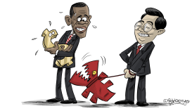 OBAMA AND HU JINTAO by Martin Sutovec