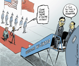 HU JINTAO IN AMERICA by Patrick Chappatte