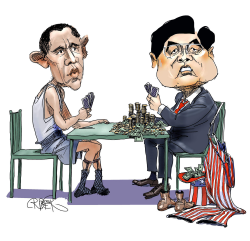 OBAMA AND HU PLAYING POKER by Riber Hansson