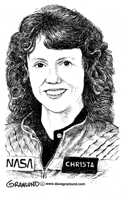 CHRISTA MCAULIFFE ILLUSTRATION by Dave Granlund