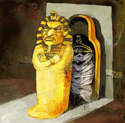 MUBARAK AS A MUMMY by Riber Hansson