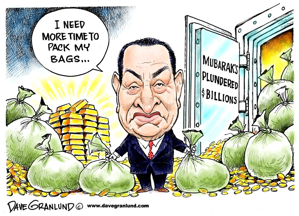  MUBARAK DELAYS DEPARTURE by Dave Granlund