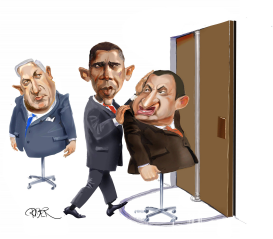 OBAMA,  MUBARAK, NETANYAHU by Riber Hansson