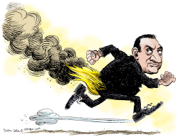 MUBARAK RENUNCIA  by Daryl Cagle