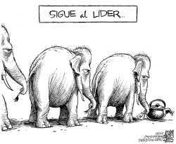 SIGUE AL LIDER by Adam Zyglis