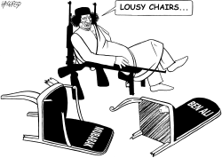 GADDAFI, LOUSY CHAIRS by Rainer Hachfeld