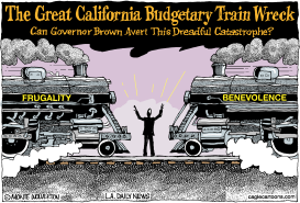 CALIFORNIA BUDGET TRAIN WRECK by Wolverton