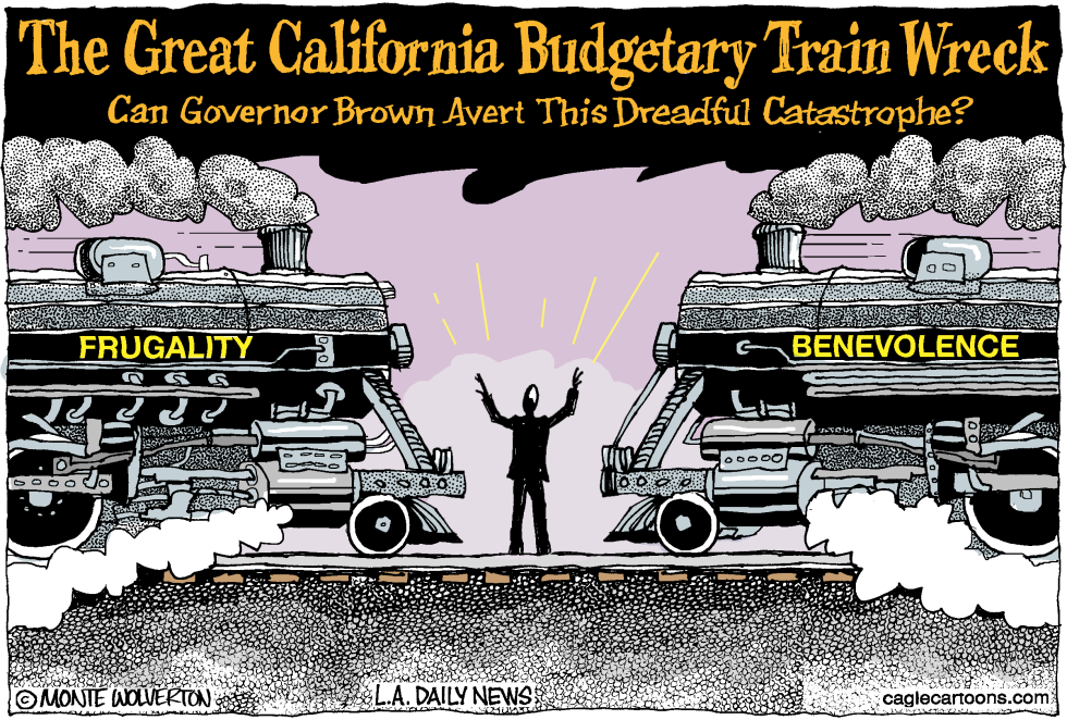  CALIFORNIA BUDGET TRAIN WRECK by Wolverton