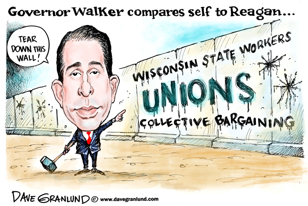  GOV WALKER, REAGAN WANNABE by Dave Granlund