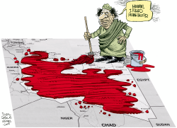 KHADAFI MORE BLOOD IN LIBYA  by Daryl Cagle