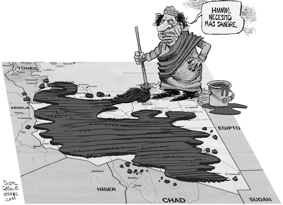  GADDAFI MAS SANGRE EN LIBIA by Daryl Cagle