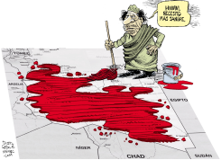 GADDAFI MAS SANGRE EN LIBIA  by Daryl Cagle