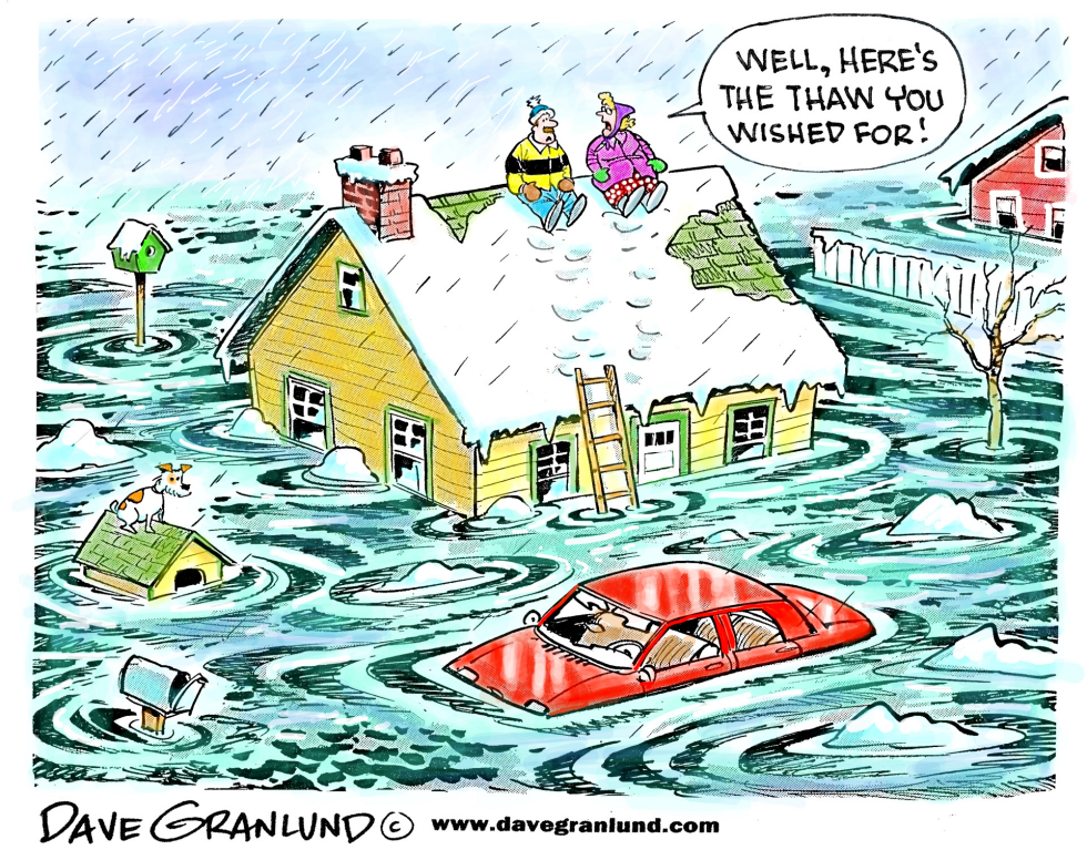  WINTER THAW AND FLOODING by Dave Granlund