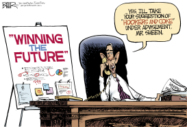 OBAMA AND SHEEN WINNING by Nate Beeler