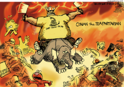 TEA PARTY BARBARIAN  by Pat Bagley