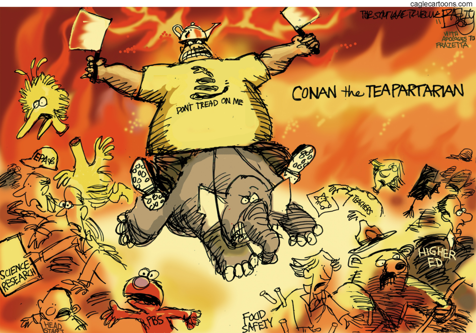  TEA PARTY BARBARIAN  by Pat Bagley