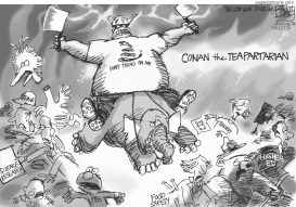 TEA PARTY BARBARIAN by Pat Bagley