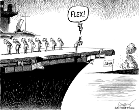 MILITARY FLOTILLA NEAR LIBYA by Patrick Chappatte