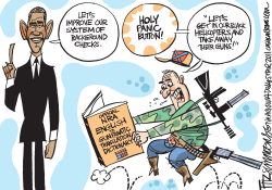 OBAMA AND GUNS  by David Fitzsimmons