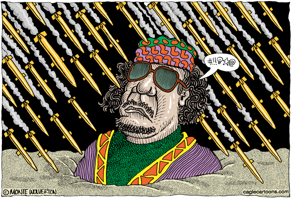  GADDAFI FLUMMOXED by Wolverton