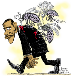 OBAMA Y EL MOSQUITO DE LIBIA  by Daryl Cagle