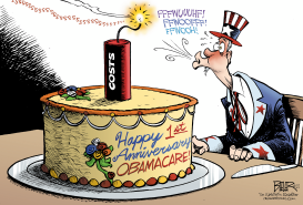 OBAMACARE ANNIVERSARY by Nate Beeler