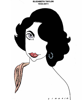 ELIZABETH TAYLOR / CARICATURE by Osmani Simanca