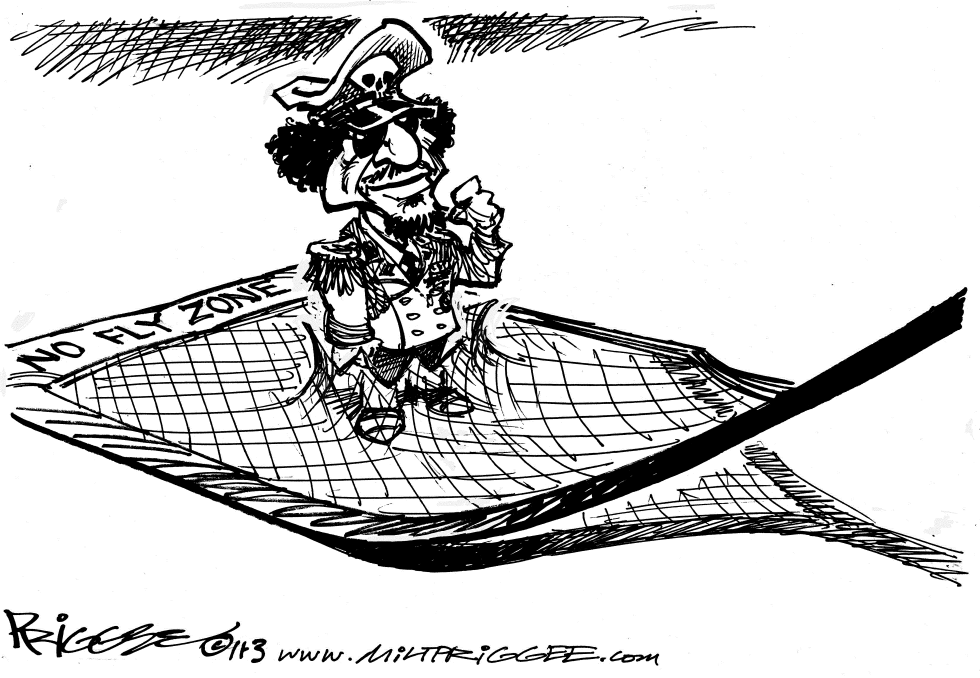  KHADAFI NO FLY SWAT by Milt Priggee